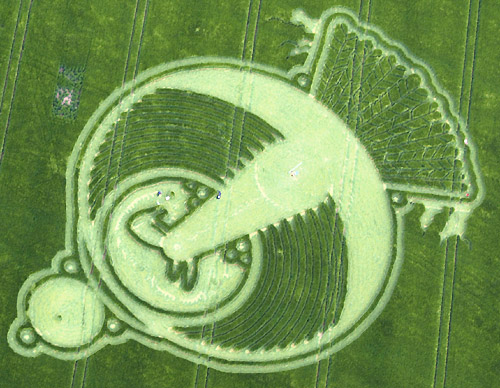 Yatesbury, Wiltshire crop circle, aerial photo 10