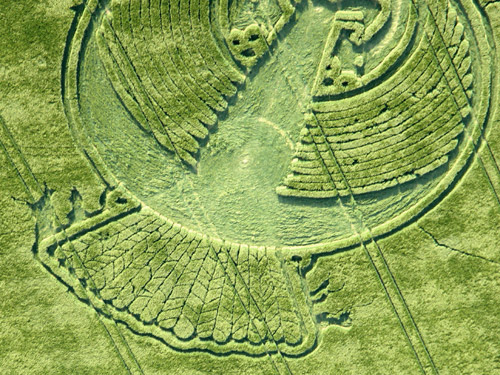 Yatesbury, Wiltshire crop circle, aerial photo 3