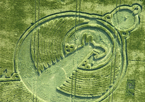 Yatesbury, Wiltshire crop circle, aerial photo 4