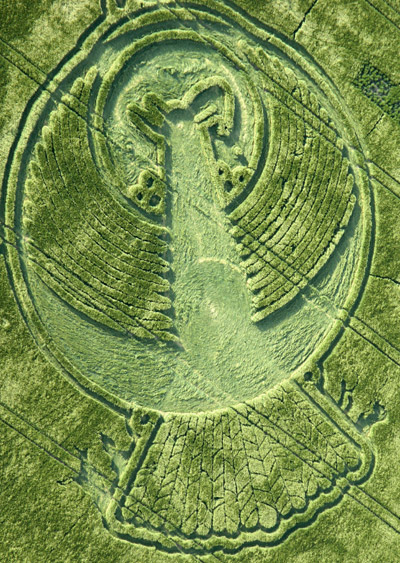 Yatesbury, Wiltshire crop circle, aerial photo 2