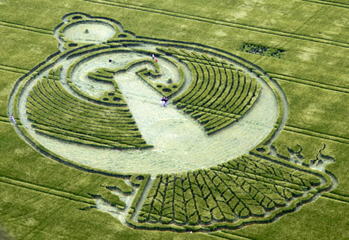 Yatesbury, Wiltshire crop circle, aerial photo 5