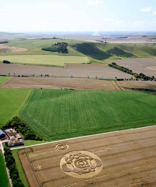 Yatesbury Hill, Wiltshire crop circle, aerial photo 8