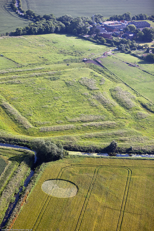 Hawton, Nottinghamshire crop circle, aerial photo 2