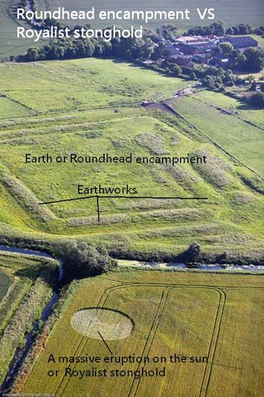 Hawton, Nottinghamshire crop circle, aerial photo 3