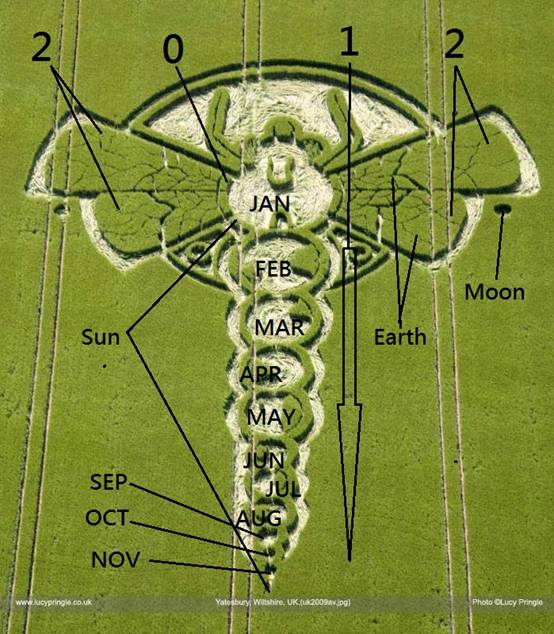 Hawton, Nottinghamshire crop circle, aerial photo 8