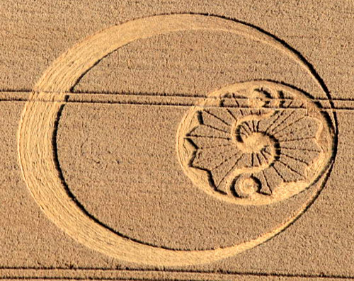 Stanton Bridge, Wiltshire crop circle, aerial photo 4