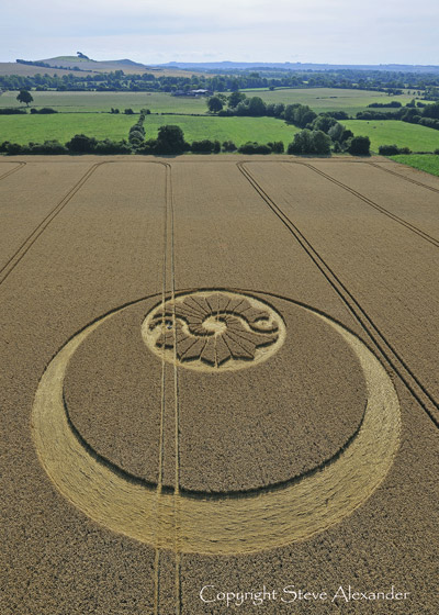 Stanton Bridge, Wiltshire crop circle, aerial photo 8