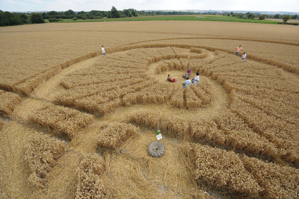 Stanton Bridge, Wiltshire crop circle, aerial photo 34