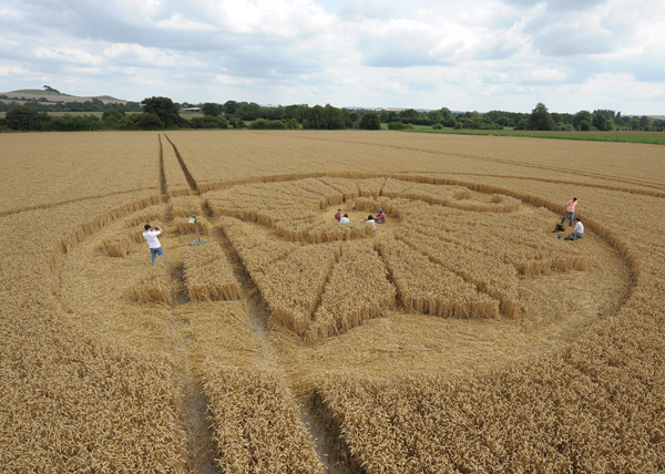 Stanton Bridge, Wiltshire crop circle, aerial photo 35