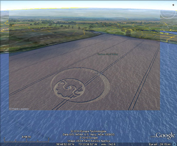 Stanton Bridge, Wiltshire crop circle, aerial photo 24