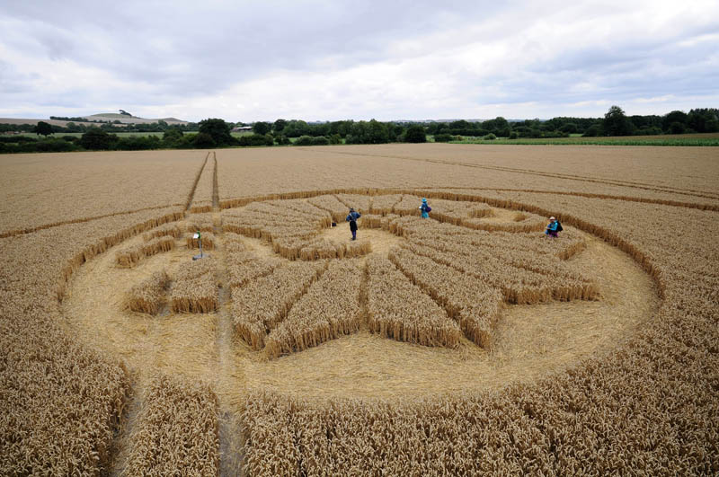 Stanton Bridge, Wiltshire crop circle, aerial photo 37