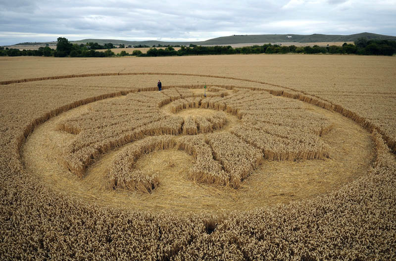 Stanton Bridge, Wiltshire crop circle, aerial photo 36