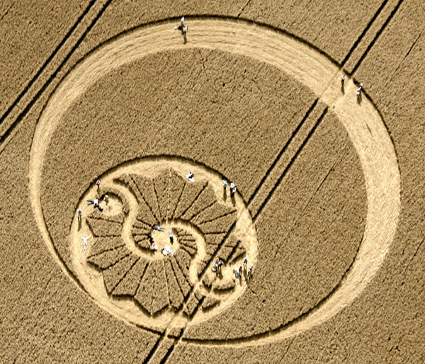 Stanton Bridge, Wiltshire crop circle, aerial photo 12