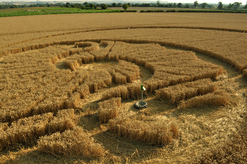 Stanton Bridge, Wiltshire crop circle, aerial photo 32