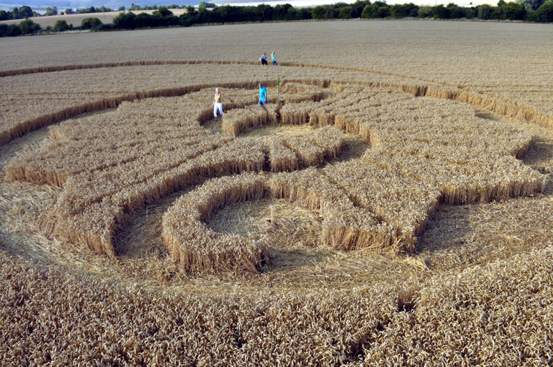 Stanton Bridge, Wiltshire crop circle, aerial photo 30