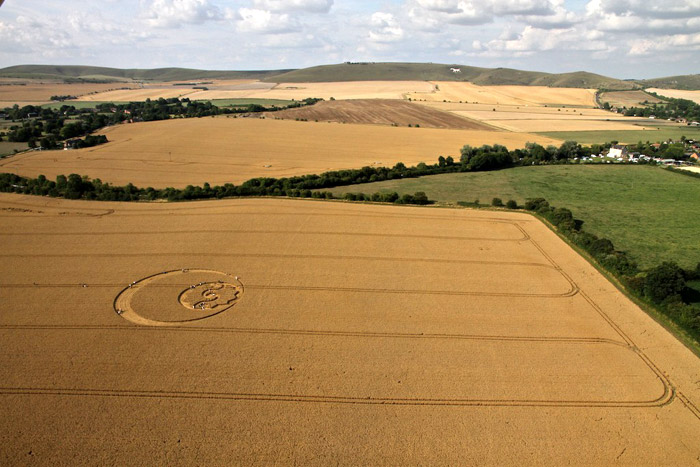 Stanton Bridge, Wiltshire crop circle, aerial photo 3