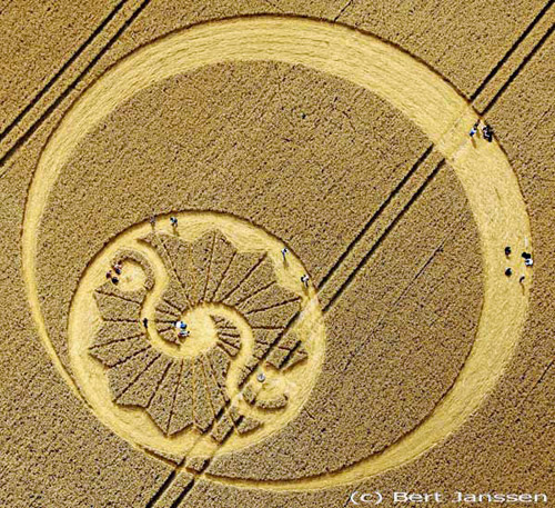 Stanton Bridge, Wiltshire crop circle, aerial photo 9