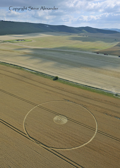 Stanton St. Bernard, Wiltshire crop circle, aerial photo 2