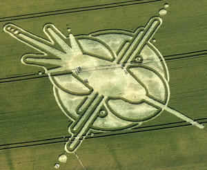 Stanton St. Bernard, Wiltshire crop circle, aerial photo 10