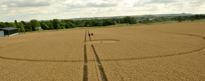 Stanton St. Bernard, Wiltshire crop circle, aerial photo 13