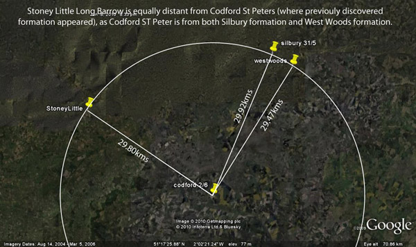 Stoney Littleton Long Barrow, Somerset crop circle, aerial photo 35