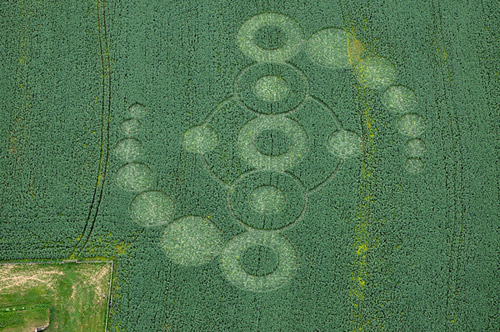 Stoney Littleton Long Barrow, Somerset crop circle, aerial photo 17