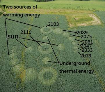 Stoney Littleton Long Barrow, Somerset crop circle, aerial photo 14