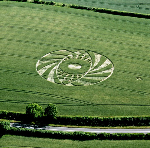 Ufton, Warwickshire crop circle, aerial photo 2