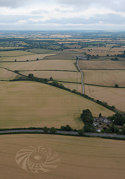 Ufton, Warwickshire crop circle, aerial photo 6