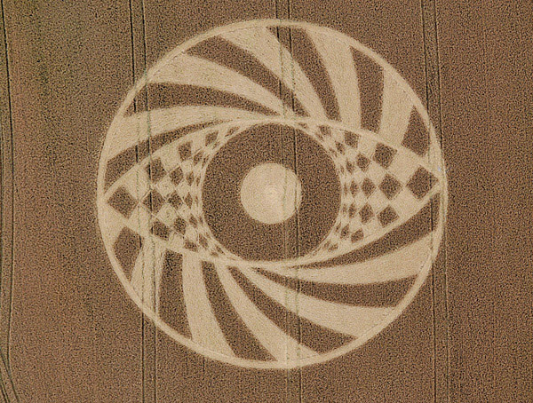 Ufton, Warwickshire crop circle, aerial photo 5