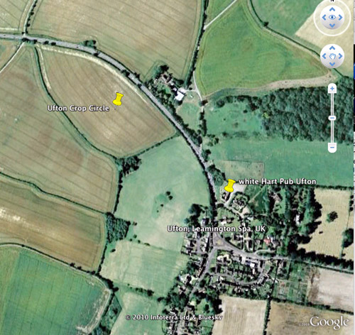 Ufton, Warwickshire crop circle, aerial photo 3