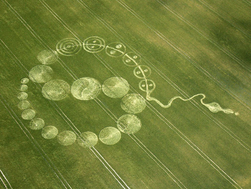 Walbury Hill, Berkshire crop circle, aerial photo 5