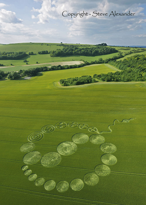 Walbury Hill, Berkshire crop circle, aerial photo 3