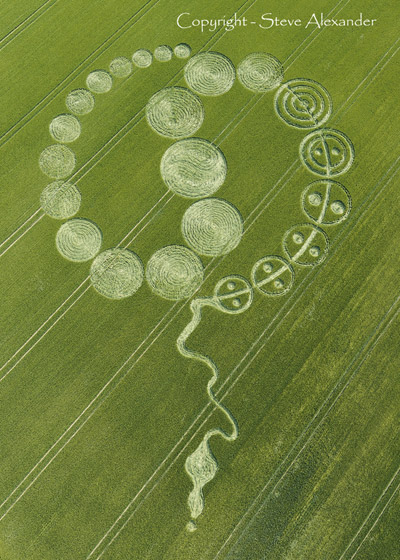 Walbury Hill, Berkshire crop circle, aerial photo 4