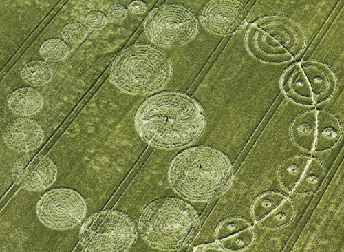 Walbury Hill, Berkshire crop circle, aerial photo 2
