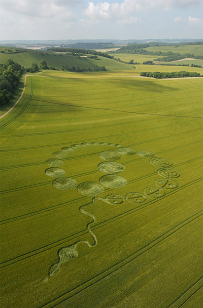 Walbury Hill, Berkshire crop circle, aerial photo 26