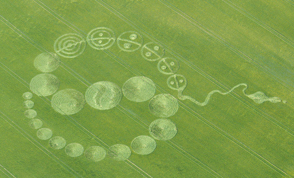Walbury Hill, Berkshire crop circle, aerial photo 35