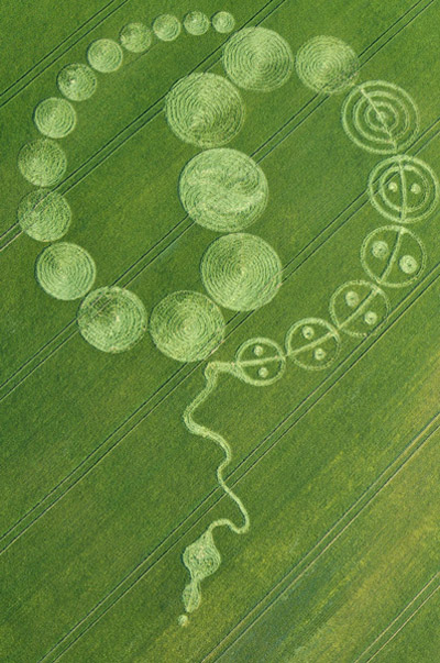 Walbury Hill, Berkshire crop circle, aerial photo 6