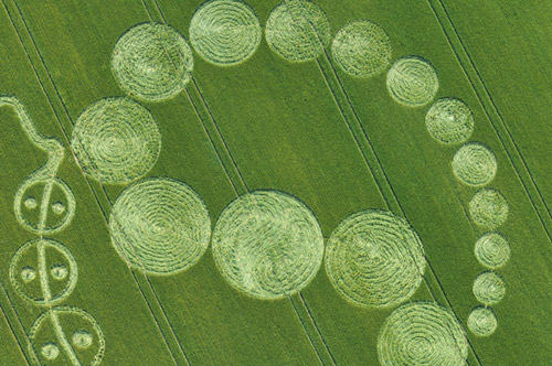 Walbury Hill, Berkshire crop circle, aerial photo 7