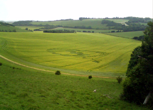 Walbury Hill, Berkshire crop circle, aerial photo 34