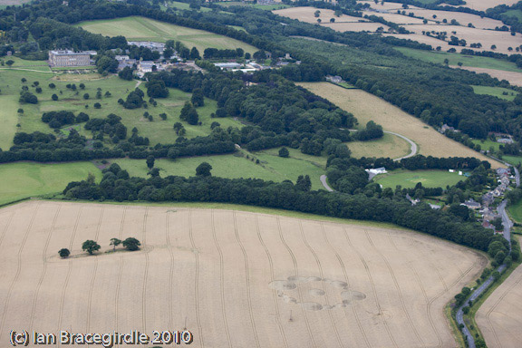Wentworth Castle, Nr Barnsley crop circle, aerial photo 4