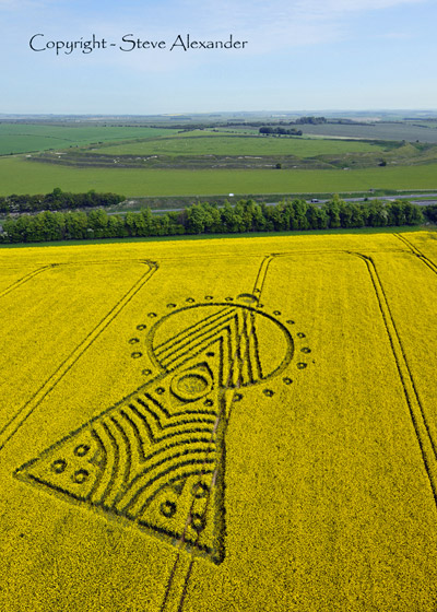 Yarnbury Castle, Wiltshire crop circle, aerial photo 13