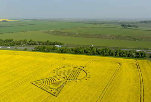 Yarnbury Castle, Wiltshire crop circle, aerial photo 29
