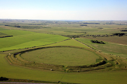 Yarnbury Castle, Wiltshire crop circle, aerial photo 7