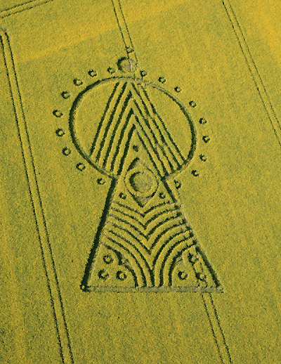 Yarnbury Castle, Wiltshire crop circle, aerial photo 5