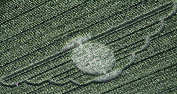 Avebury Avenue, Wiltshire crop circle, aerial photo 4