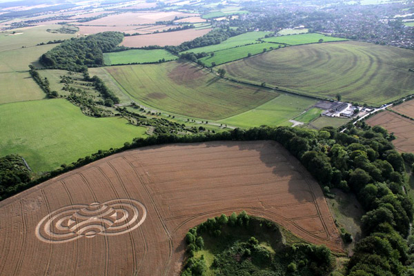 Beggar's Knoll, Wiltshire crop circle, aerial photo 2