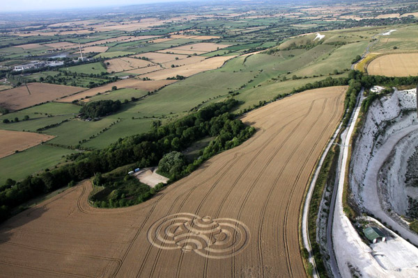 Beggar's Knoll, Wiltshire crop circle, aerial photo 3