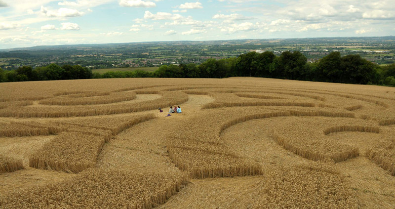 Beggar's Knoll, Wiltshire crop circle, aerial photo 45