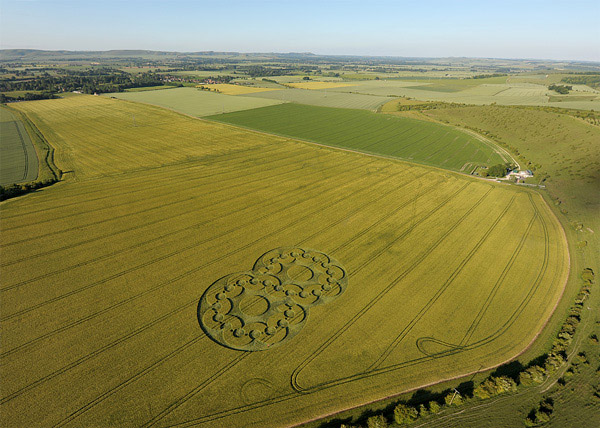 Chirton Bottom, Wiltshire crop circle, aerial photo 31